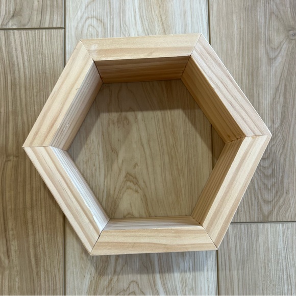 Real wood 8” hexagon decor, set of 2 - Picture 3 of 5